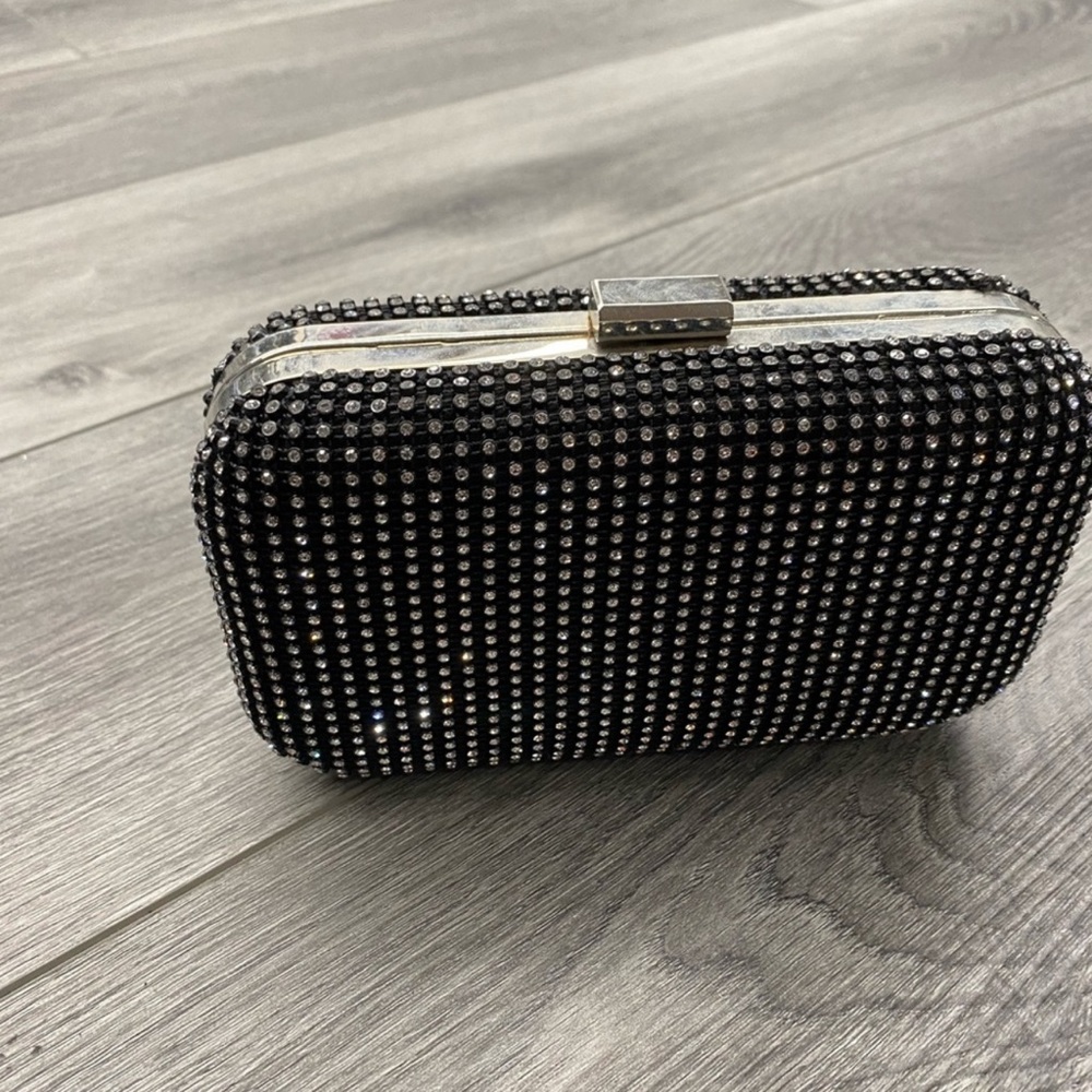 Elegant Black Rhinestone Clutch